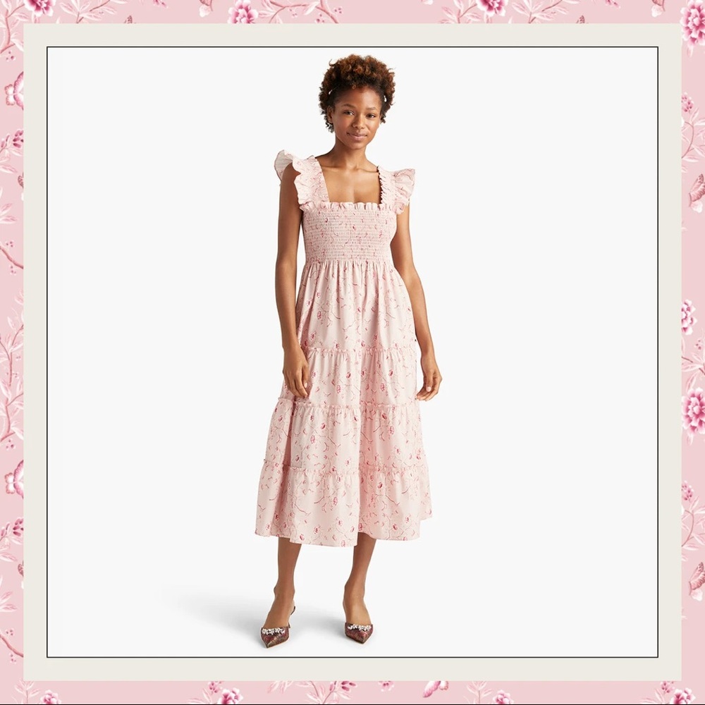 NWT Hill House x Bridgerton Ellie Nap Dress, M, Floral Pink